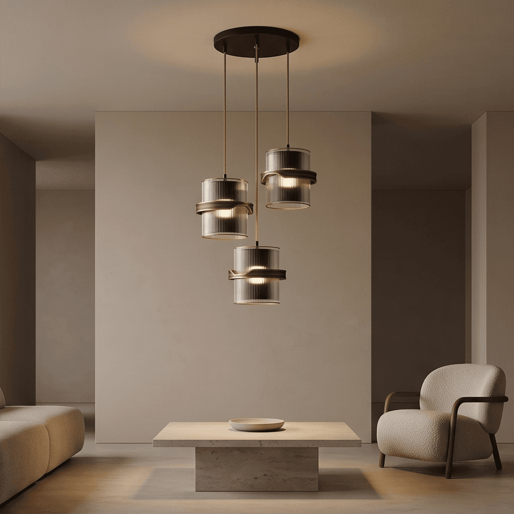Glass Cluster Pendant Light Angle 1