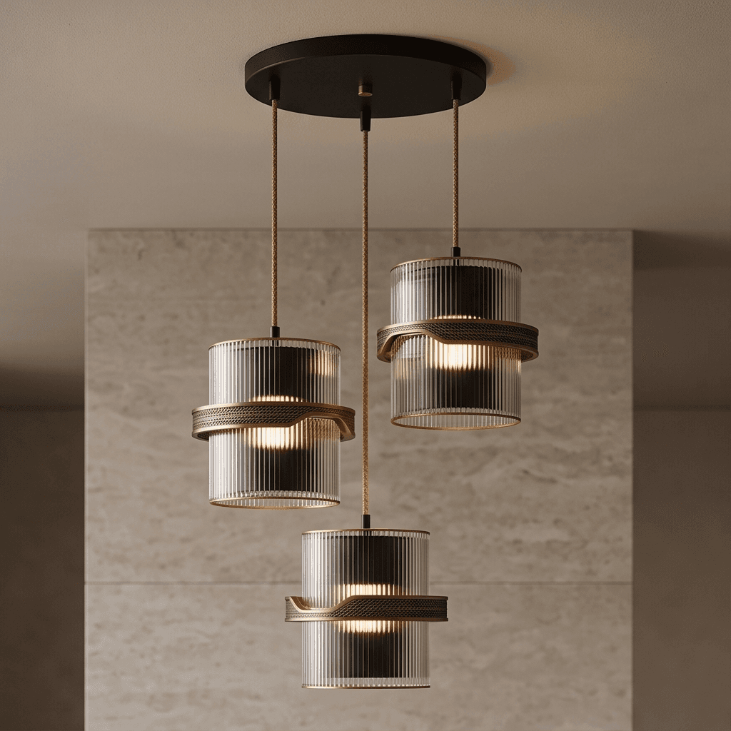 Glass Cluster Pendant Light Angle 2