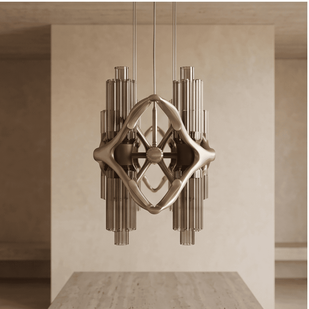 Metallic Brass Chandelier Angle 3