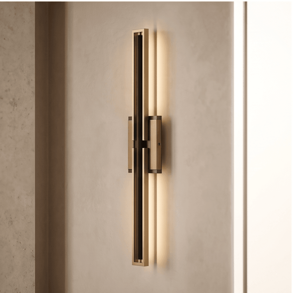 Brass And Black Wall Sconce Angle 3