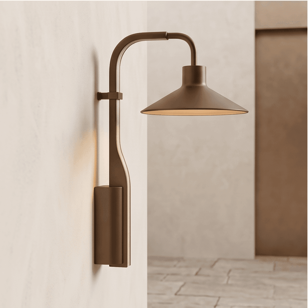 Brass Architectural Wall Sconce Angle 3