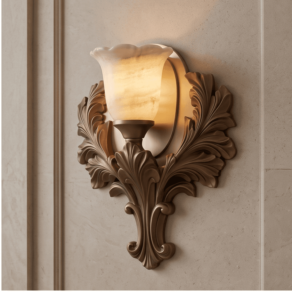 Brass Orange Glass Sconce