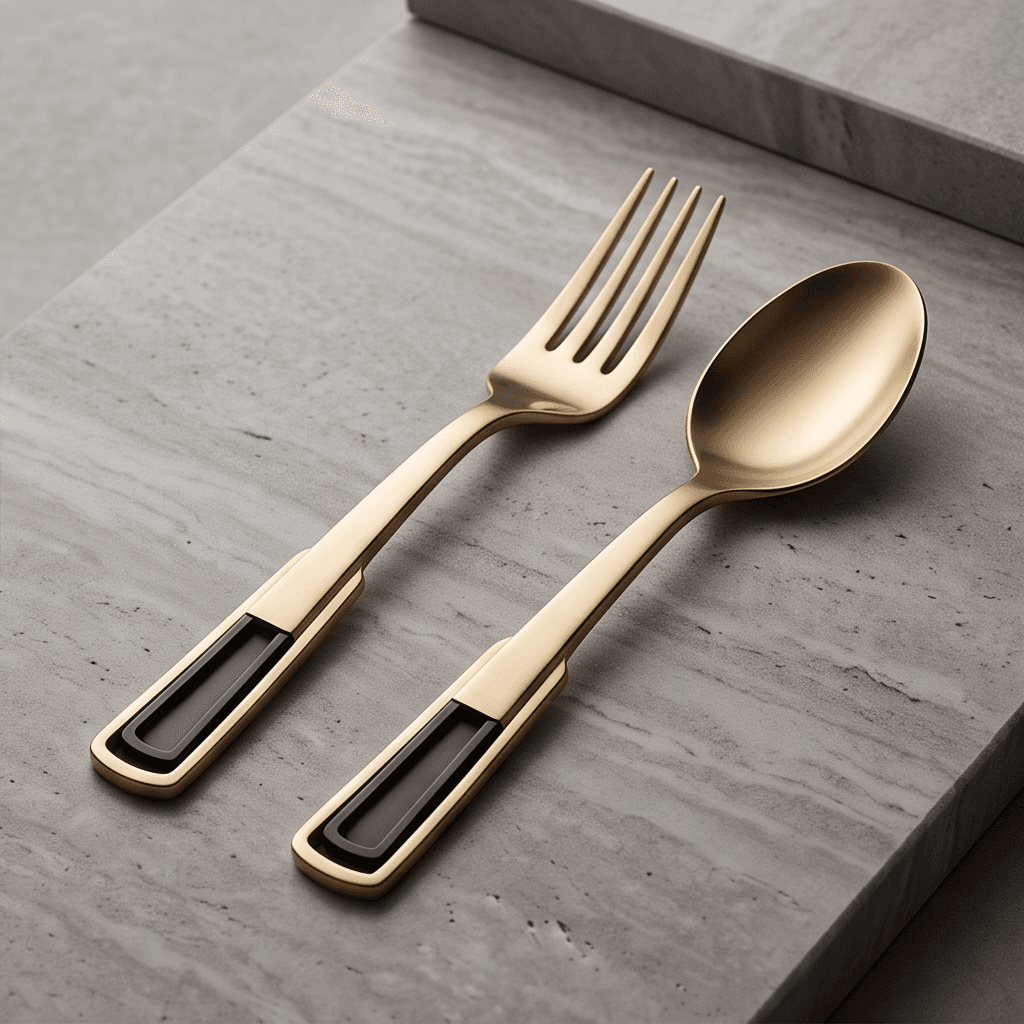 Gold Metal Cutlery Set