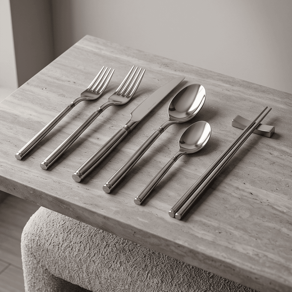 Stainless Steel Cutlery Set Angle 1