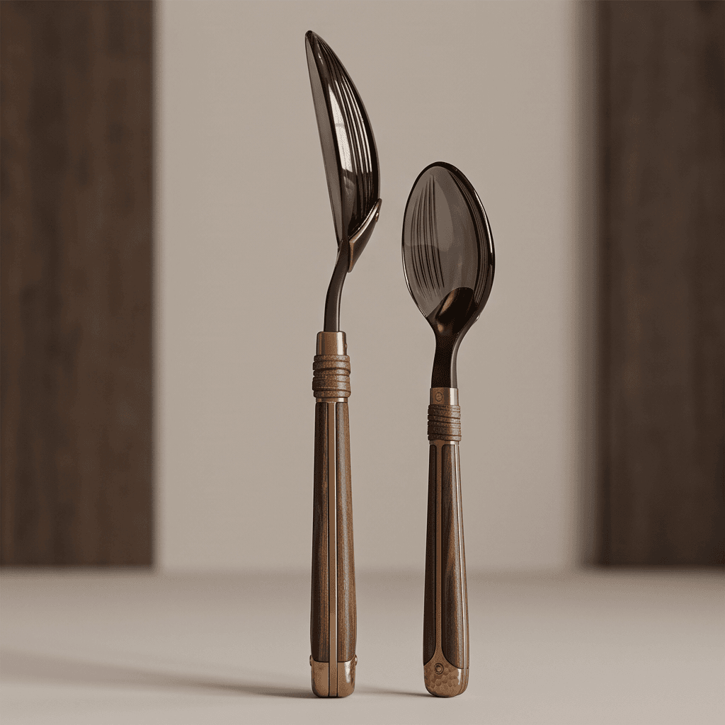 Vintage Hammered Metal Cutlery Angle 3