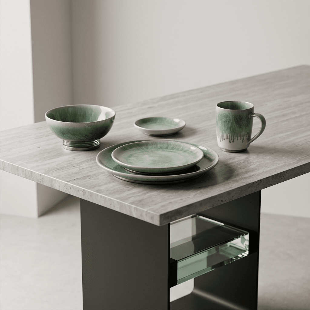 Ceramic Glaze Dinner Set Angle 1