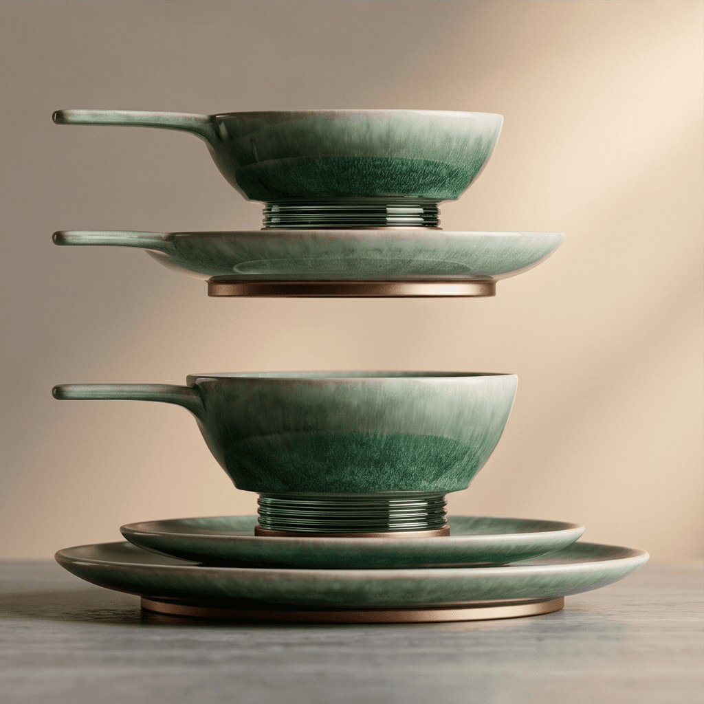 Ceramic Glaze Dinner Set Angle 3