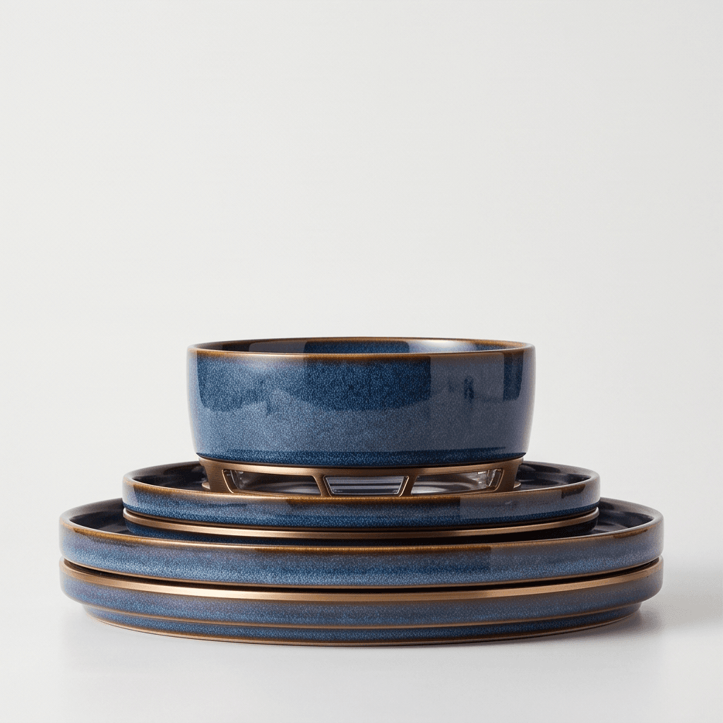 Stoneware Rustic Dinner Set Angle 3