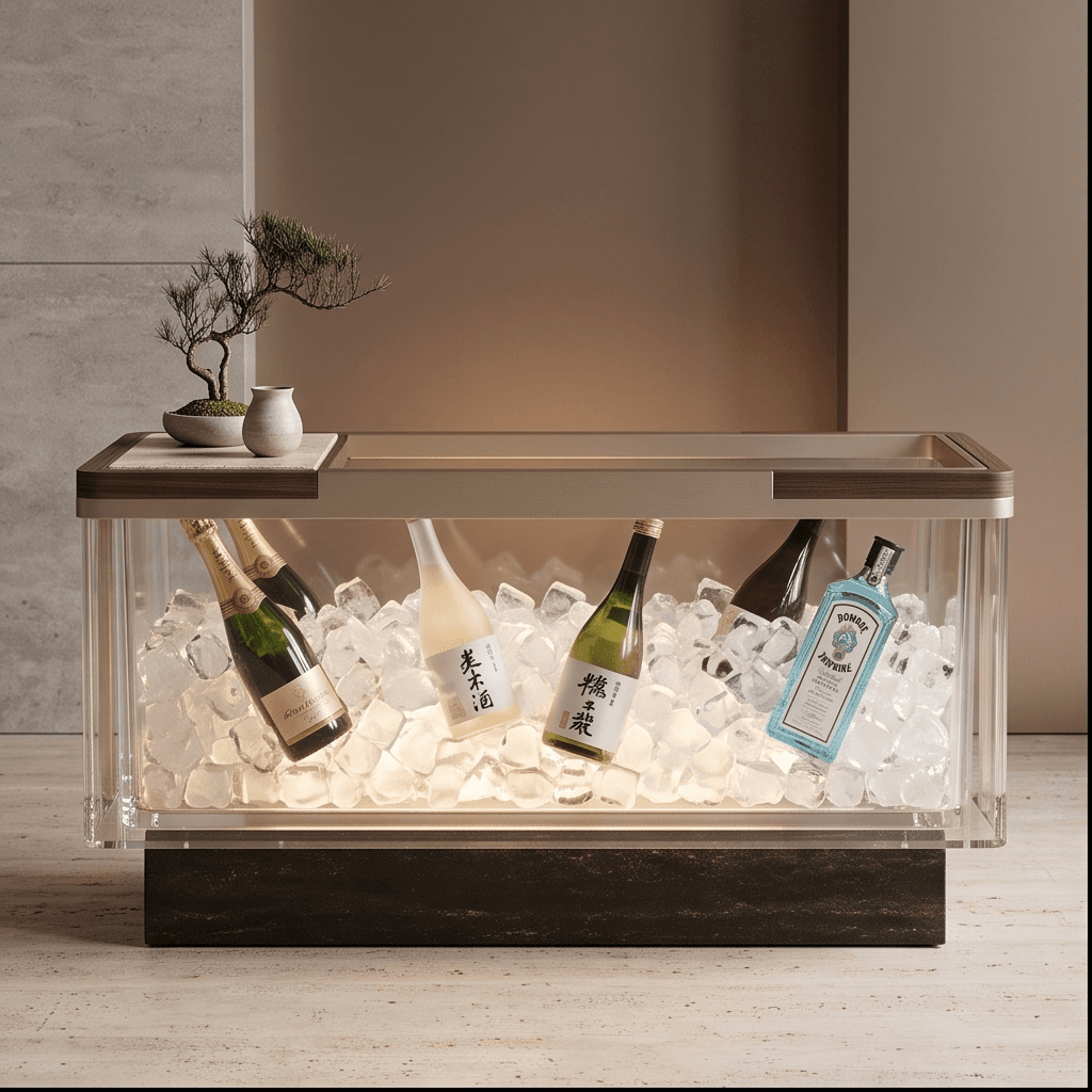 Contemporary Double Wall Acrylic Bucket Angle 2