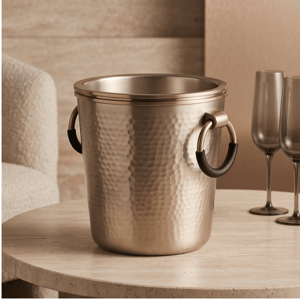 Hammered Metal Ice Bucket