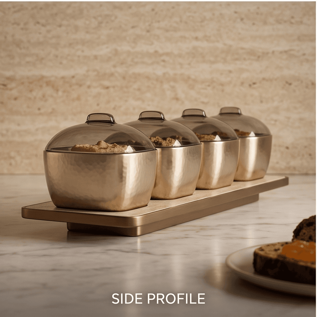 Stainless Steel Condiment Server Set Angle 3
