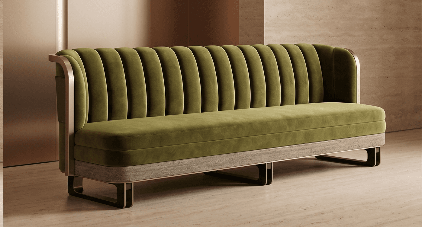 Green Velvet Bar Bench