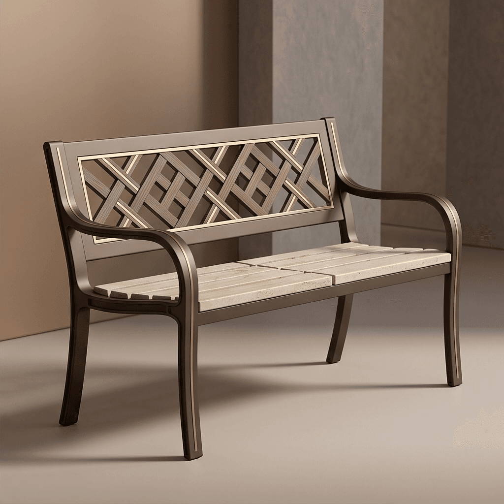 Metal Frame Bench Angle 1