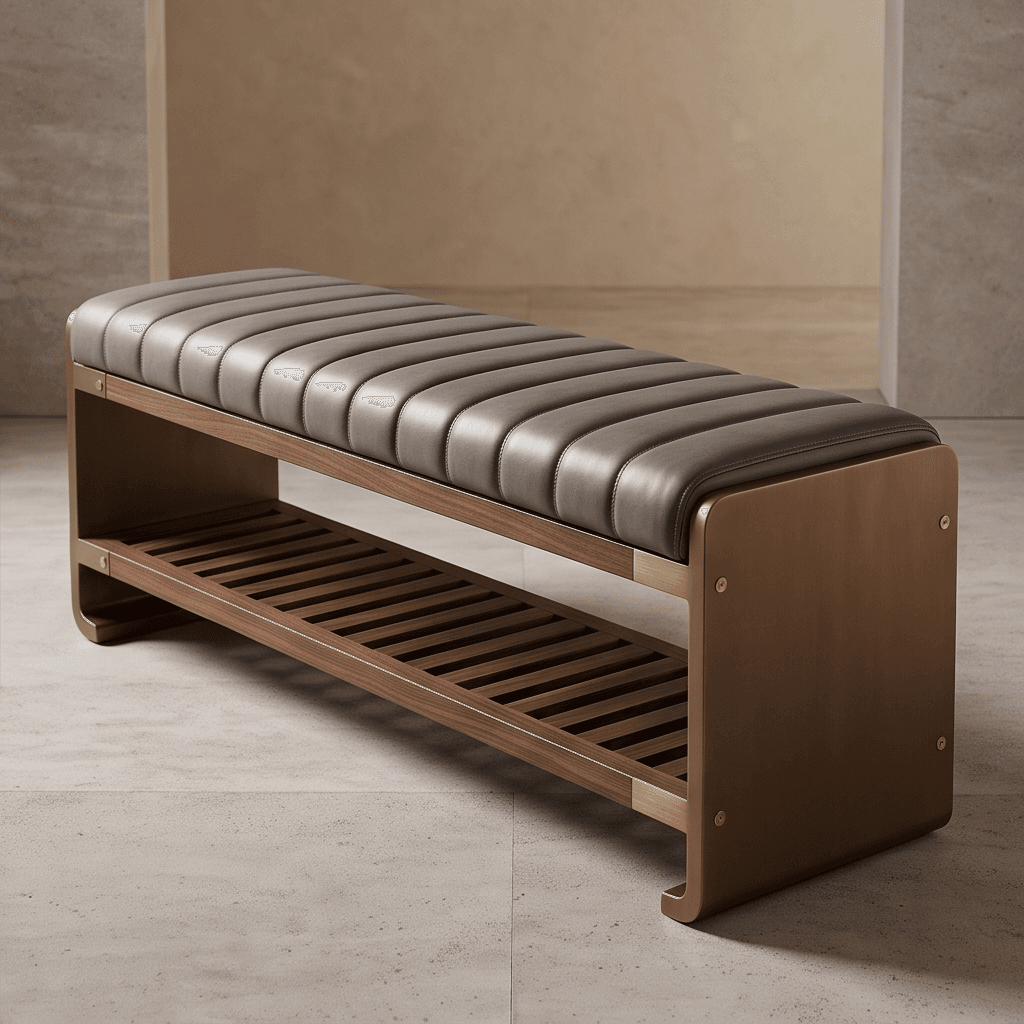 Metal Frame Upholstered Bench
