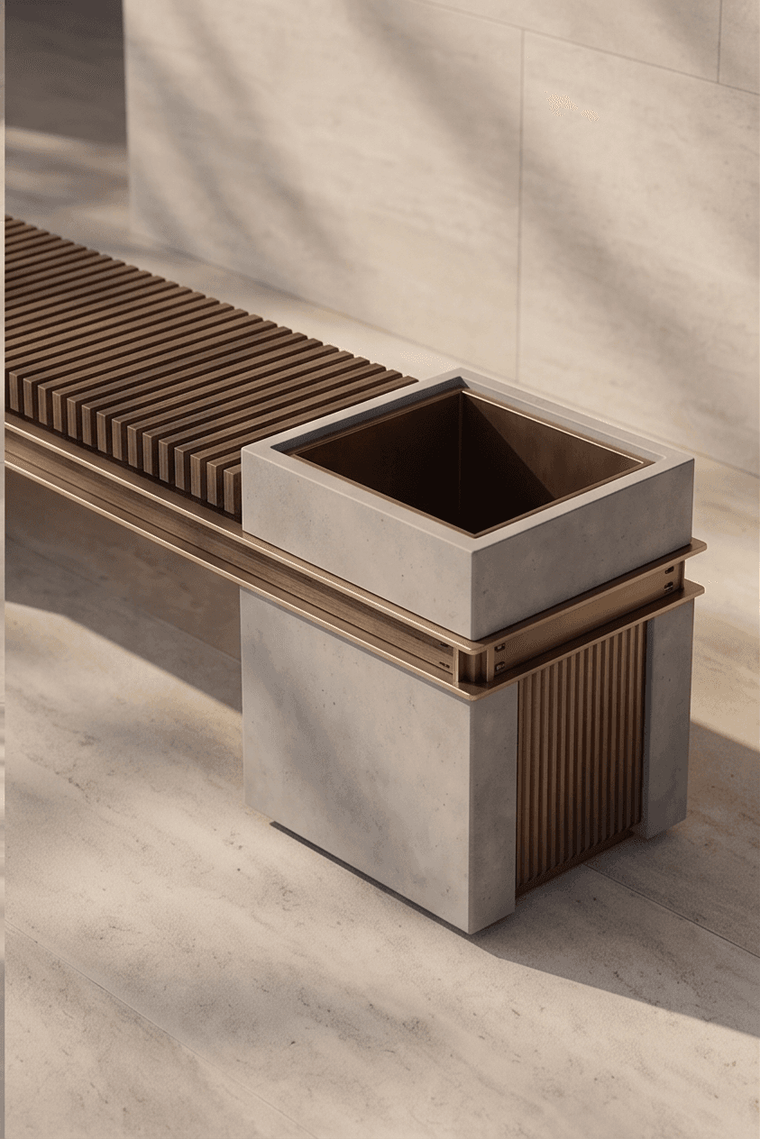 Modern Wooden Outdoor Bench