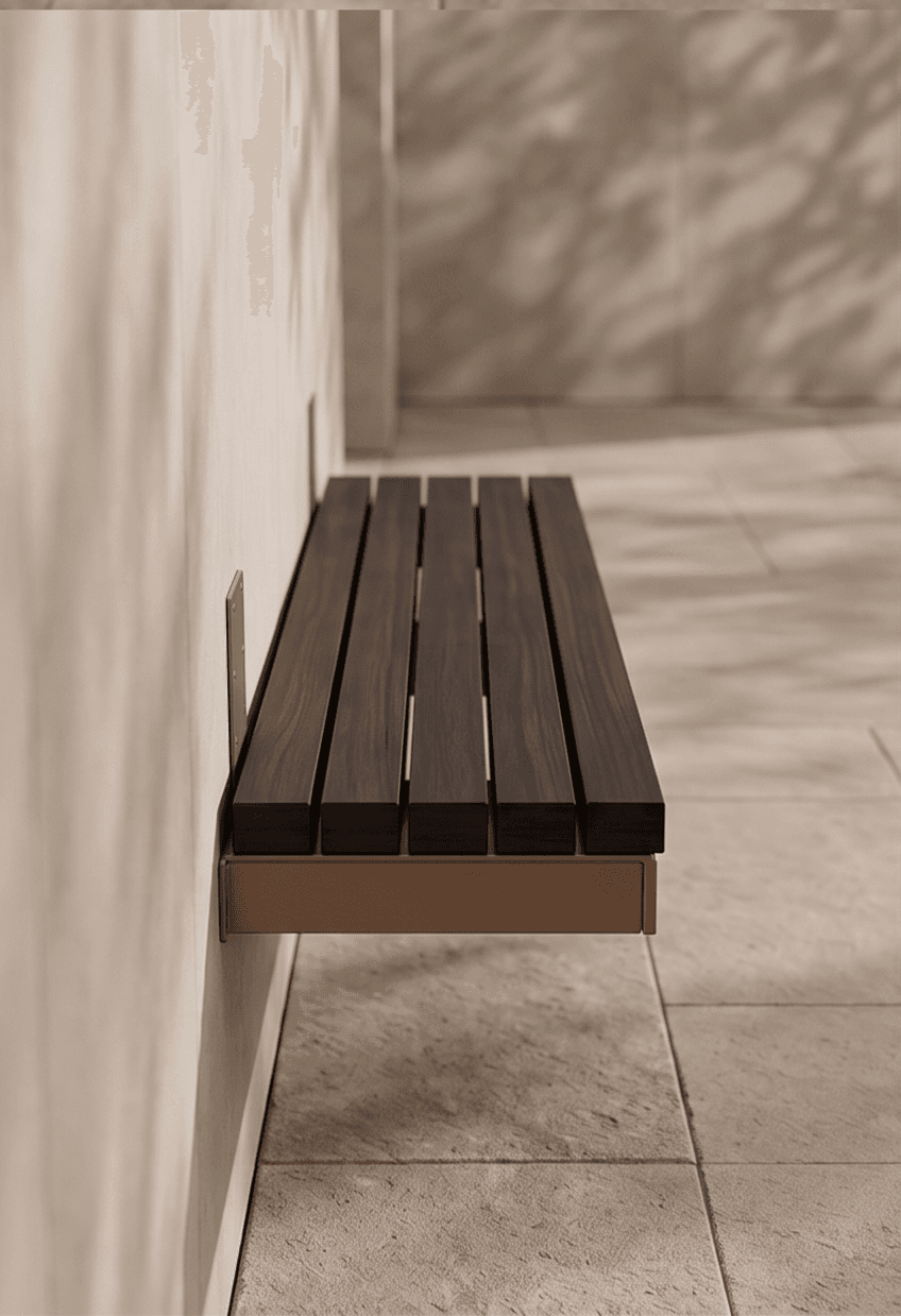Modern Wooden Outdoor Bench 2 Angle 3