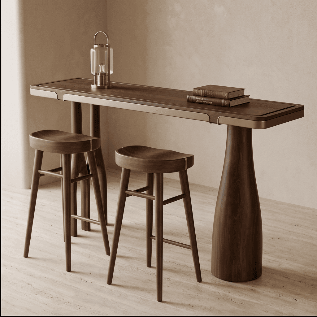 Wooden Bar Stool Angle 1