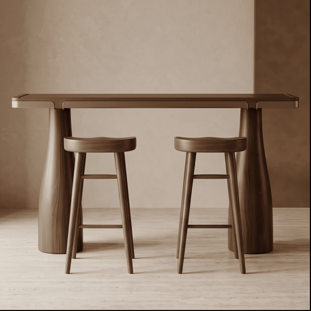 Wooden Bar Stool Angle 2