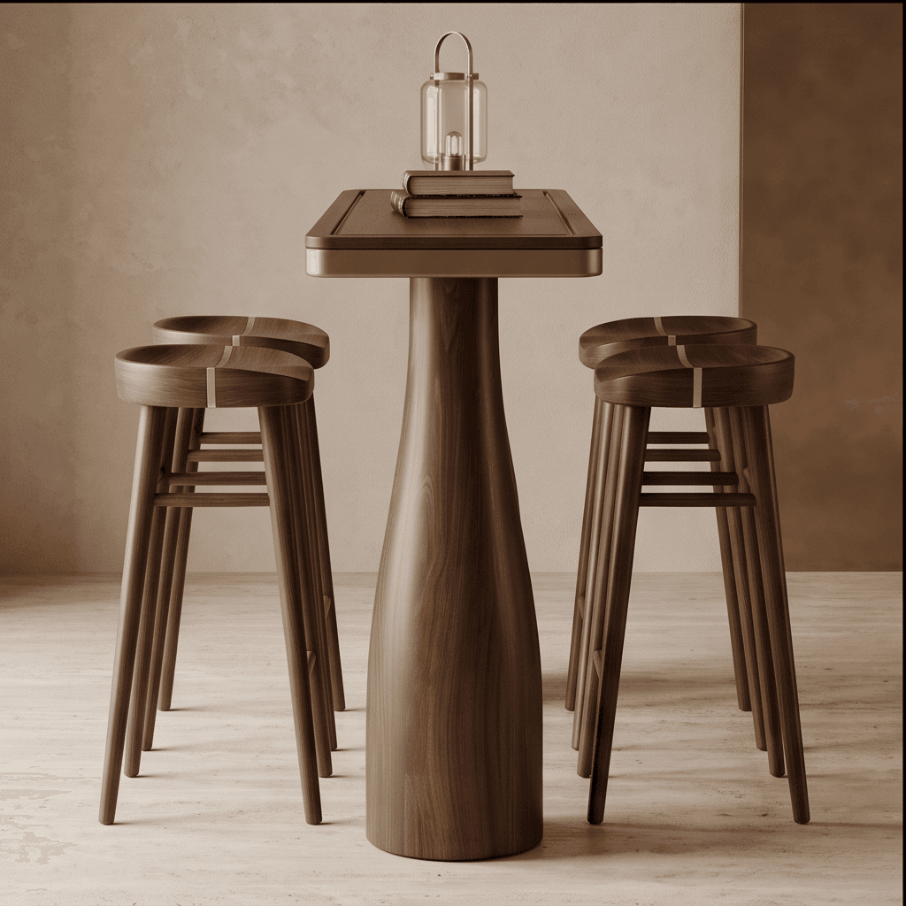 Wooden Bar Stool Angle 3