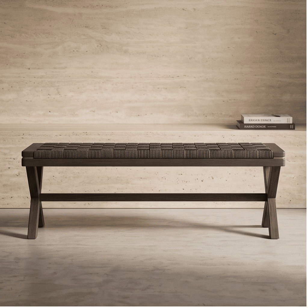 Woven Rope Bench Angle 2
