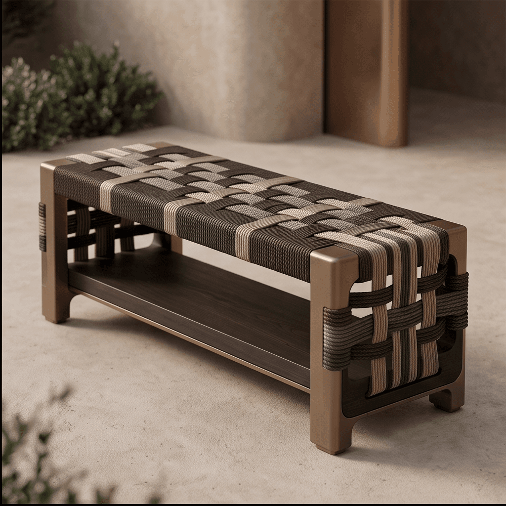 Woven Rope Bench 2 Angle 1