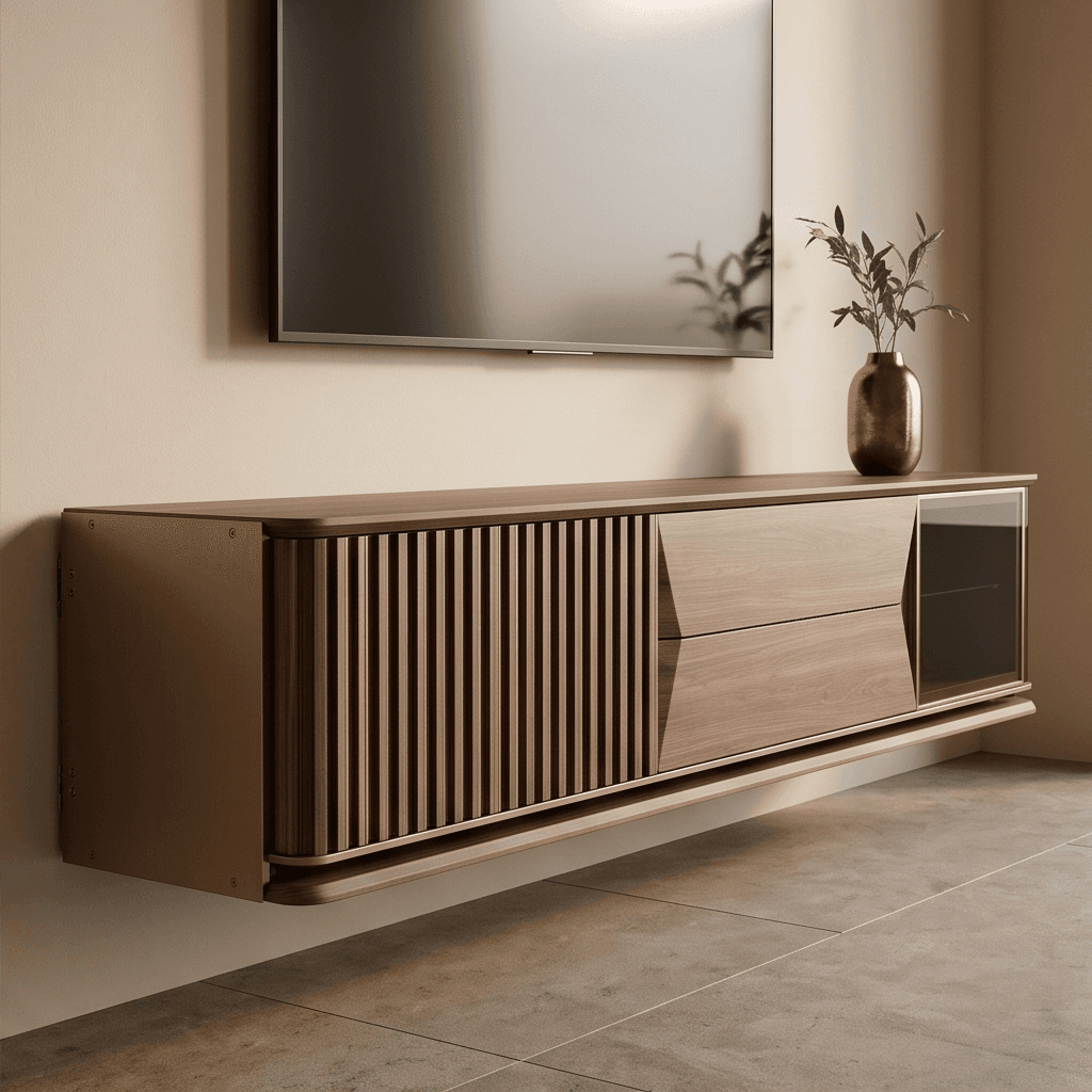 Modern Wood Media Console