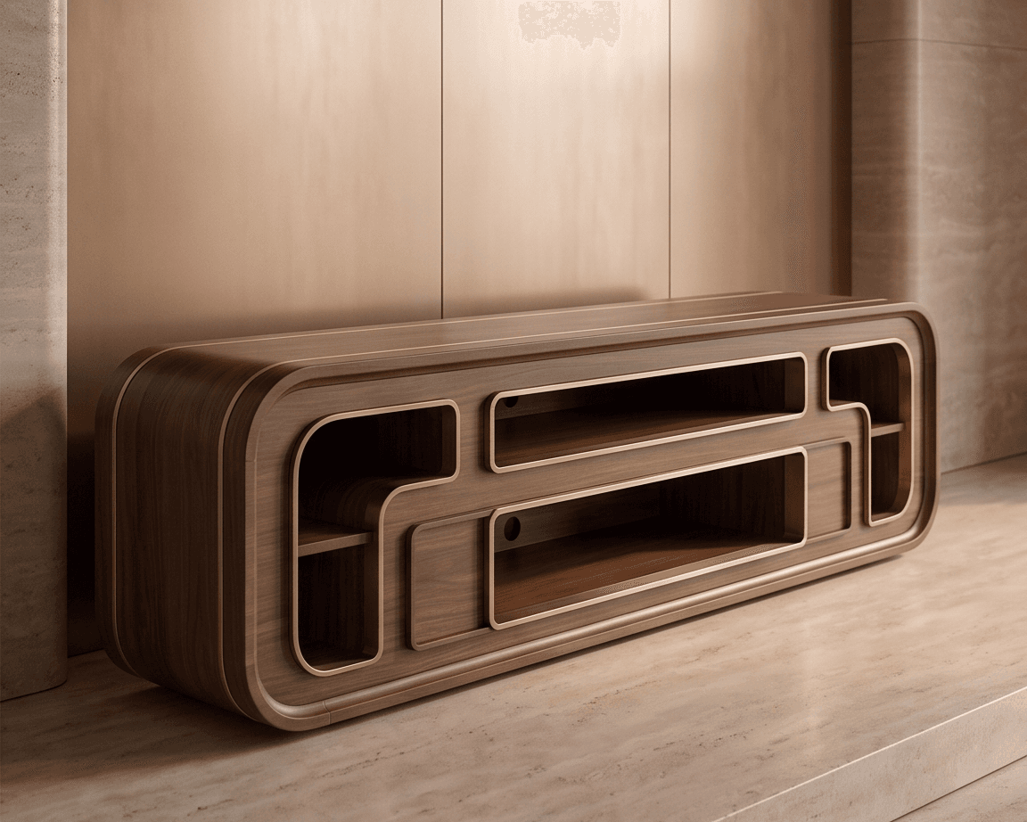 Wood Low Profile Media Console