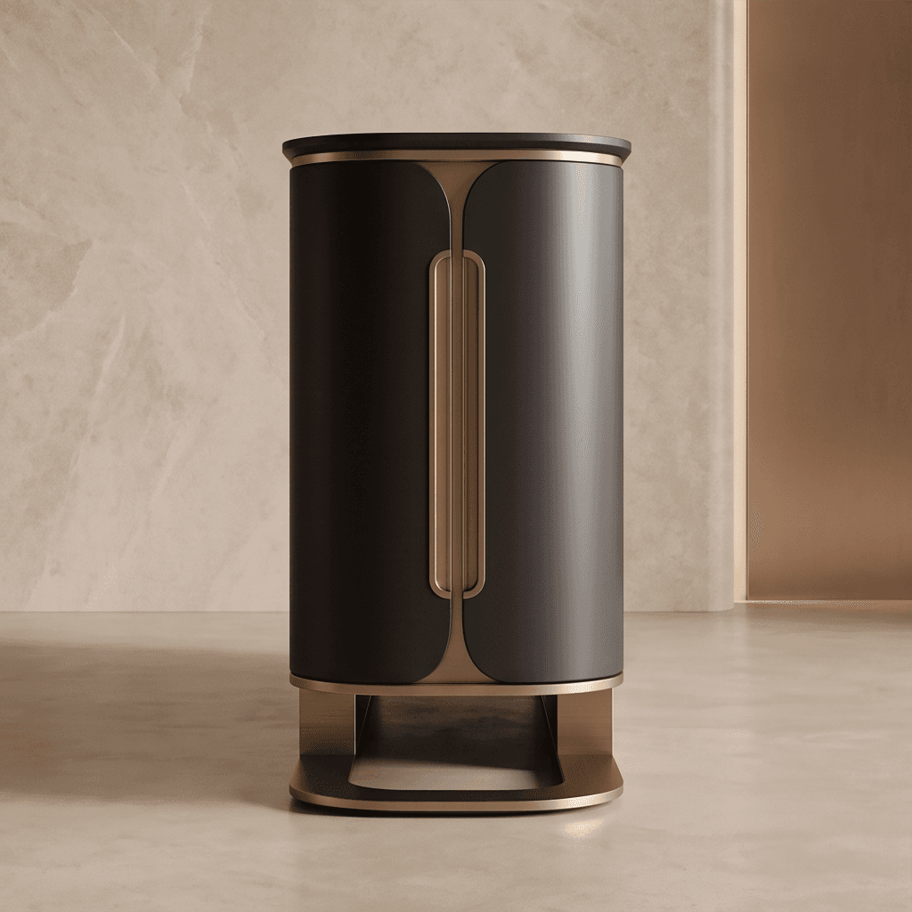 Modern Black Sideboard With Gold Base Angle 3