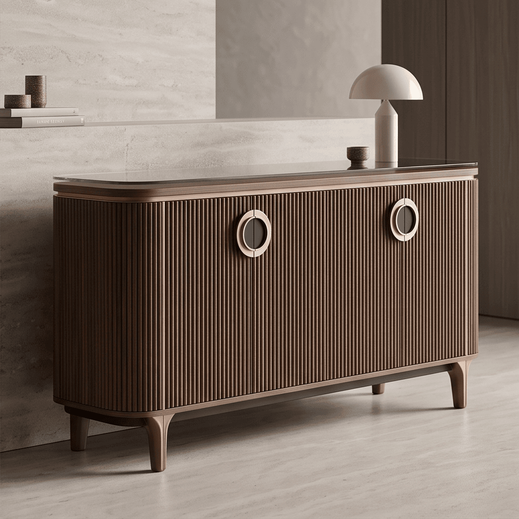 Wooden Fluted Sideboard