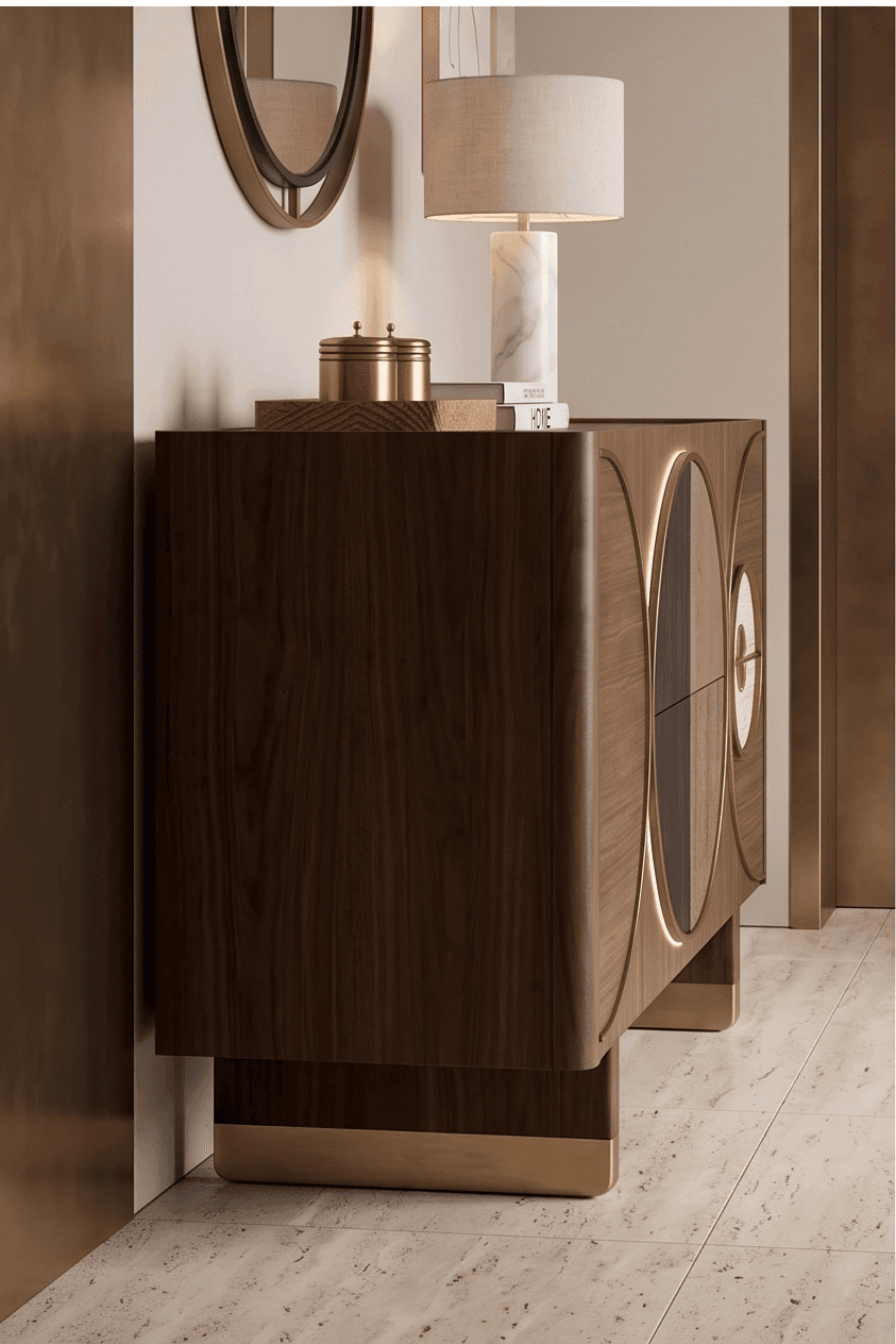 Wooden Mid Century Sideboard Angle 3