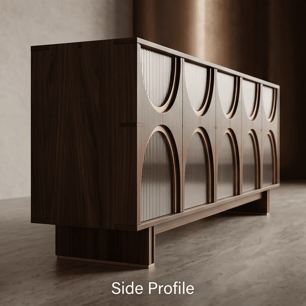 Wooden Mid Century Sideboard 2 Angle 3