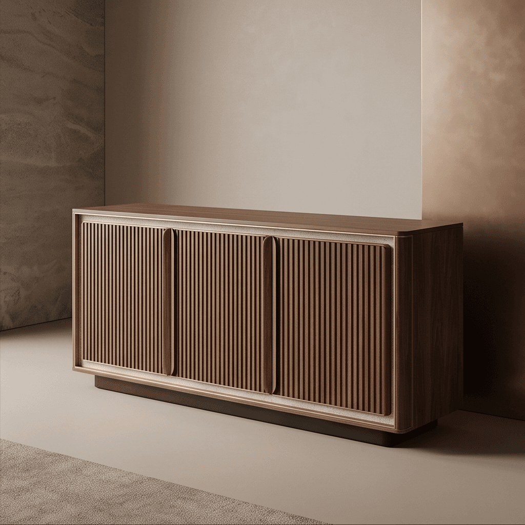 Wood Fluted Sideboard