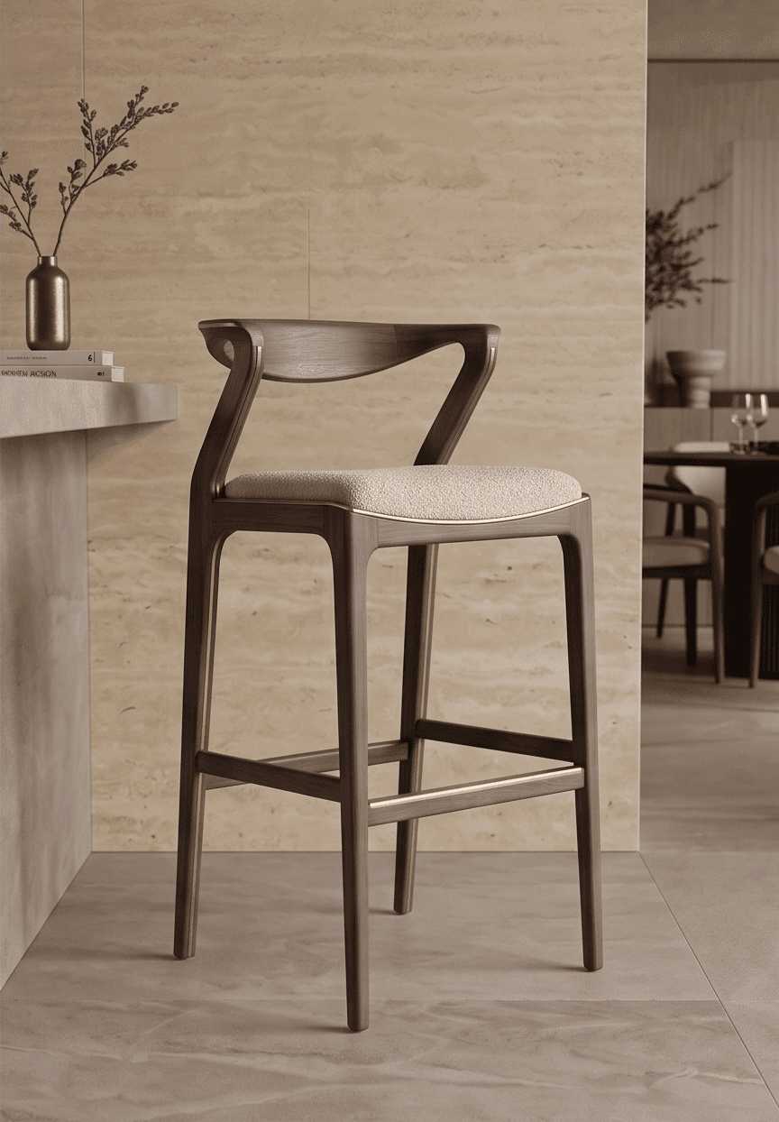 Wooden Bar Stool 2 Angle 1