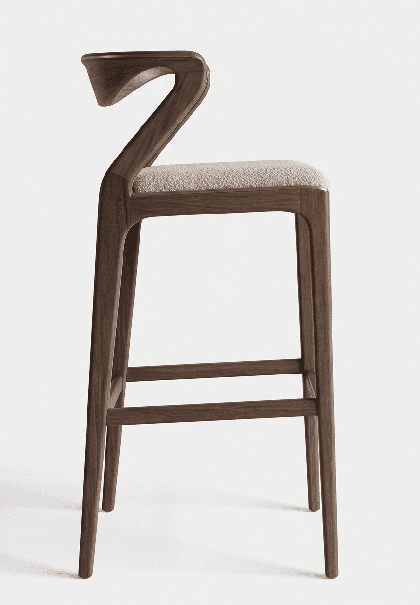 Wooden Bar Stool 2 Angle 3