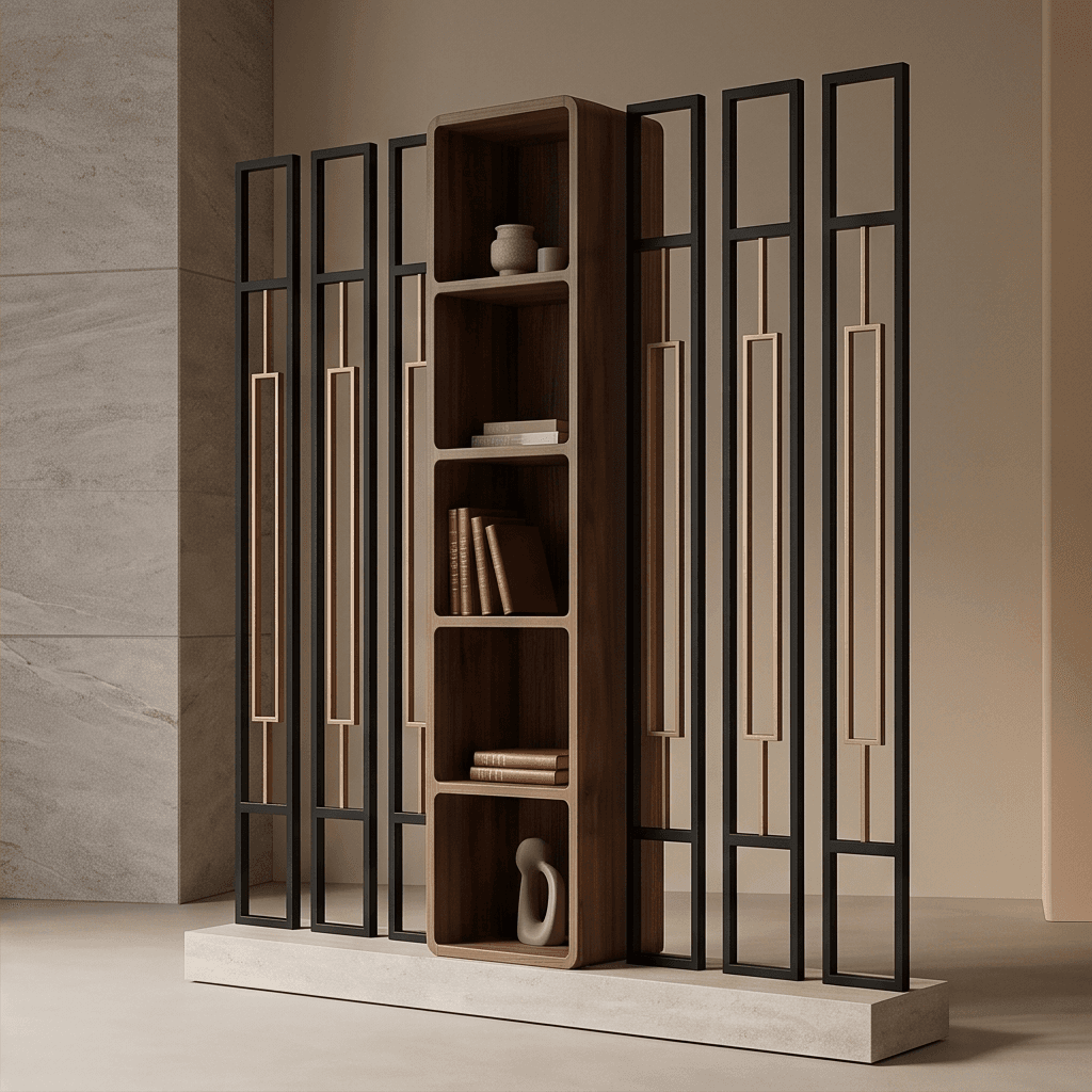 Wooden And Metal Open Partition