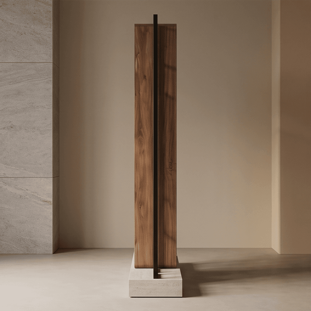 Wooden And Metal Open Partition Angle 3