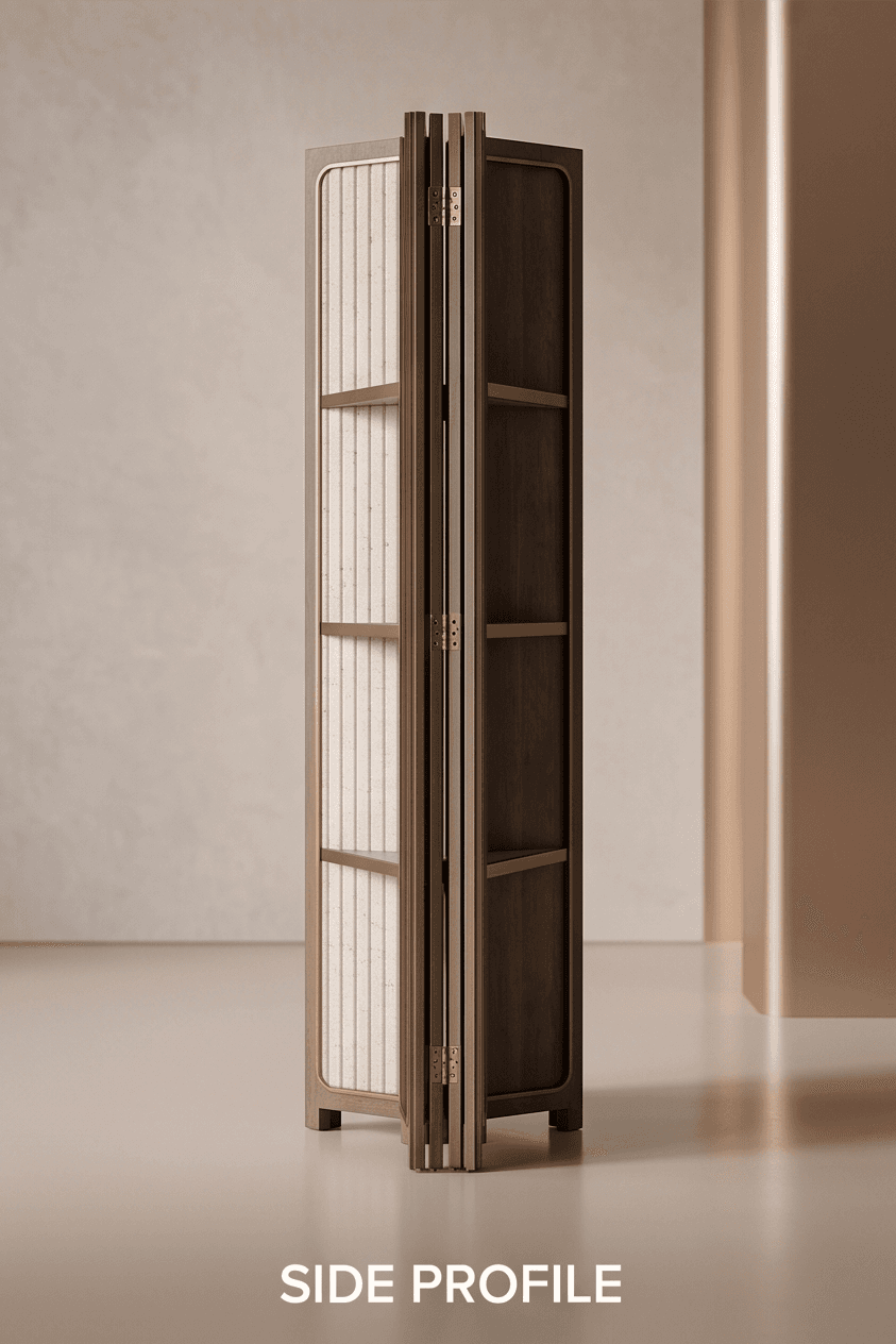 Wooden Folding Room Divider Angle 3