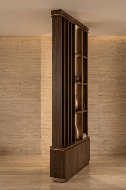 Wood Slat Room Divider Angle 3