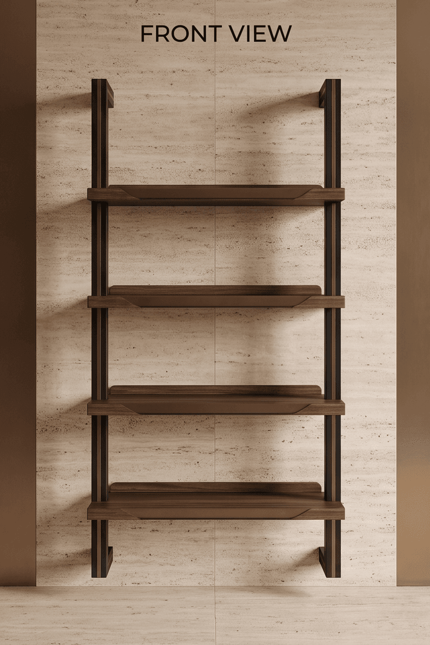 Industrial Metal Wood Shelf 2 angle 2