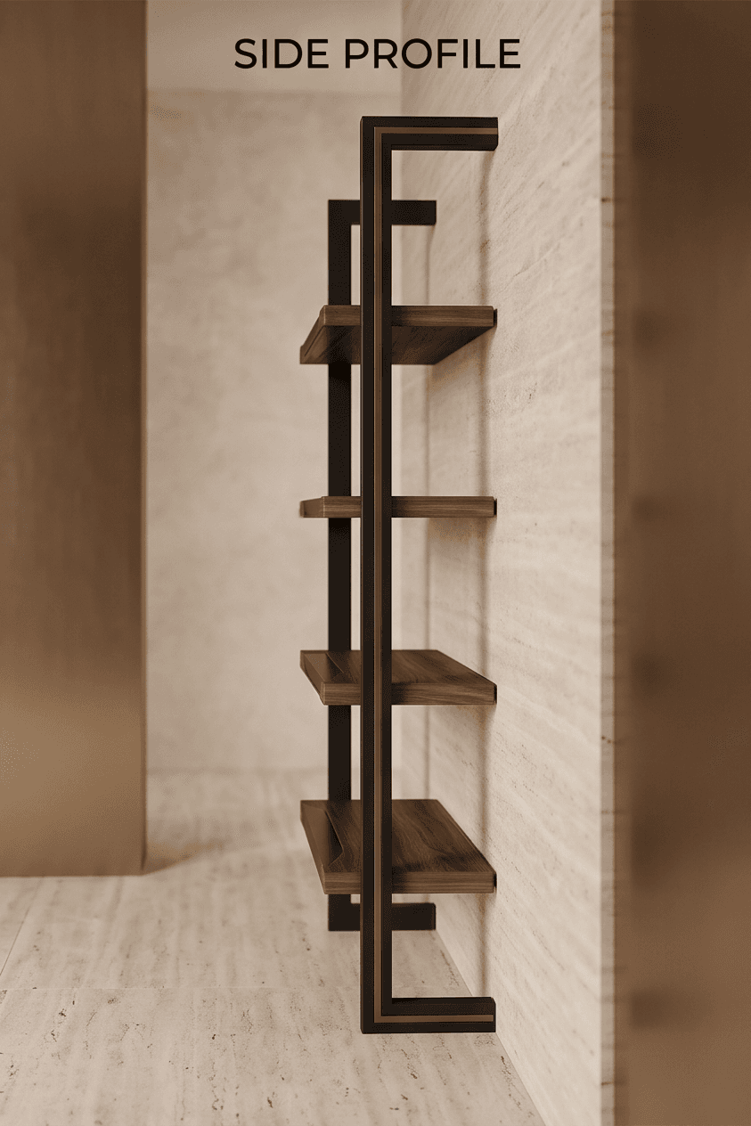 Industrial Metal Wood Shelf 2 Angle 3