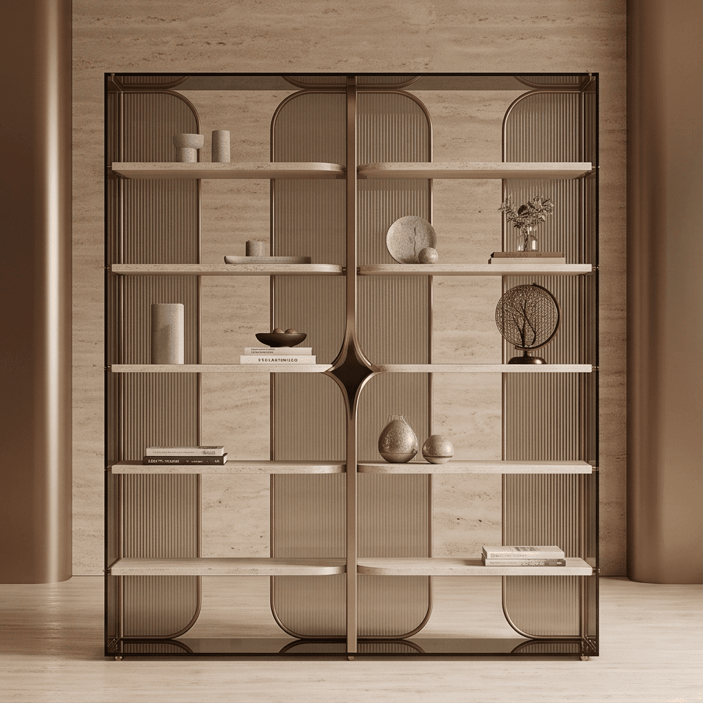Modern Metal Stone Shelf angle 2