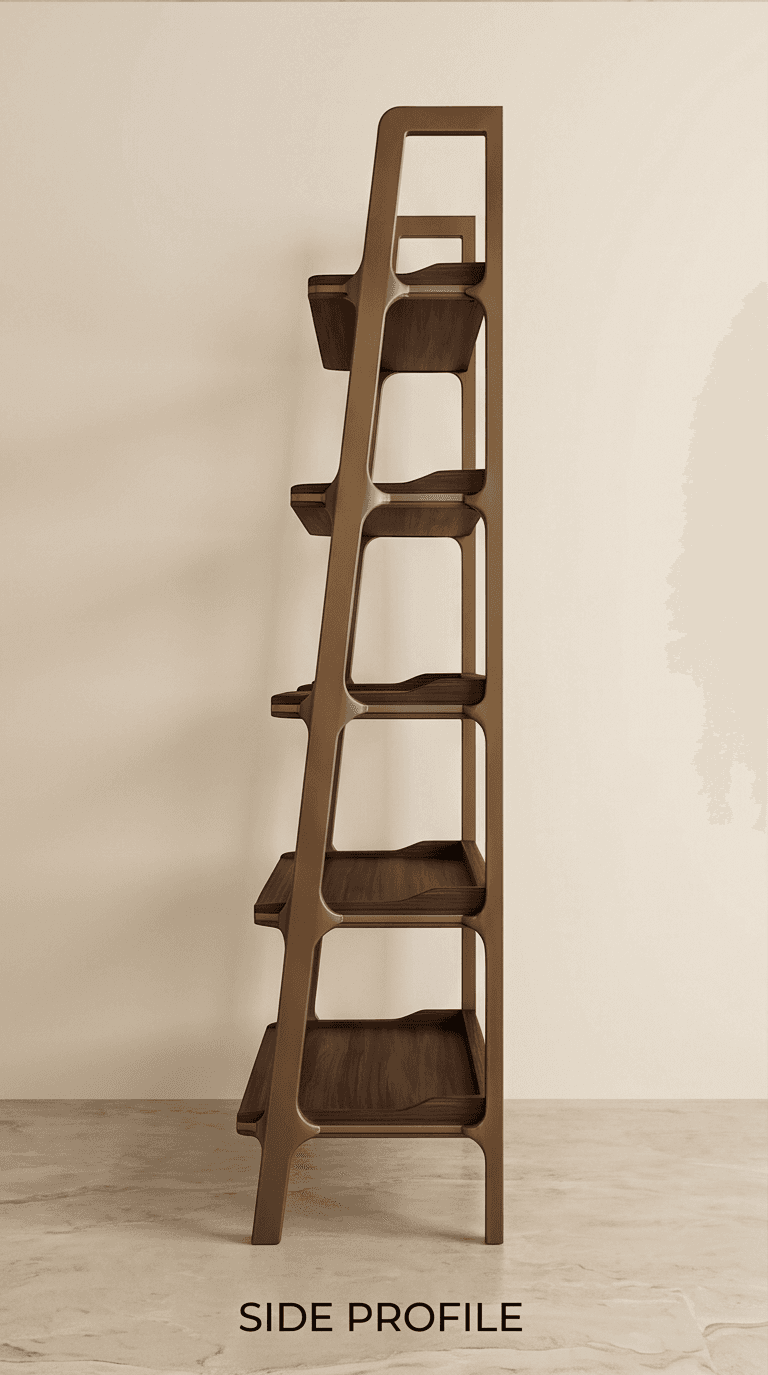 Wooden Ladder Style Shelf Angle 2