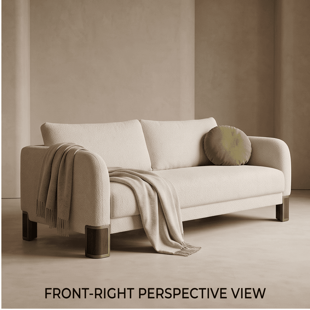 Fabric Upholstered Three Seater Sofa