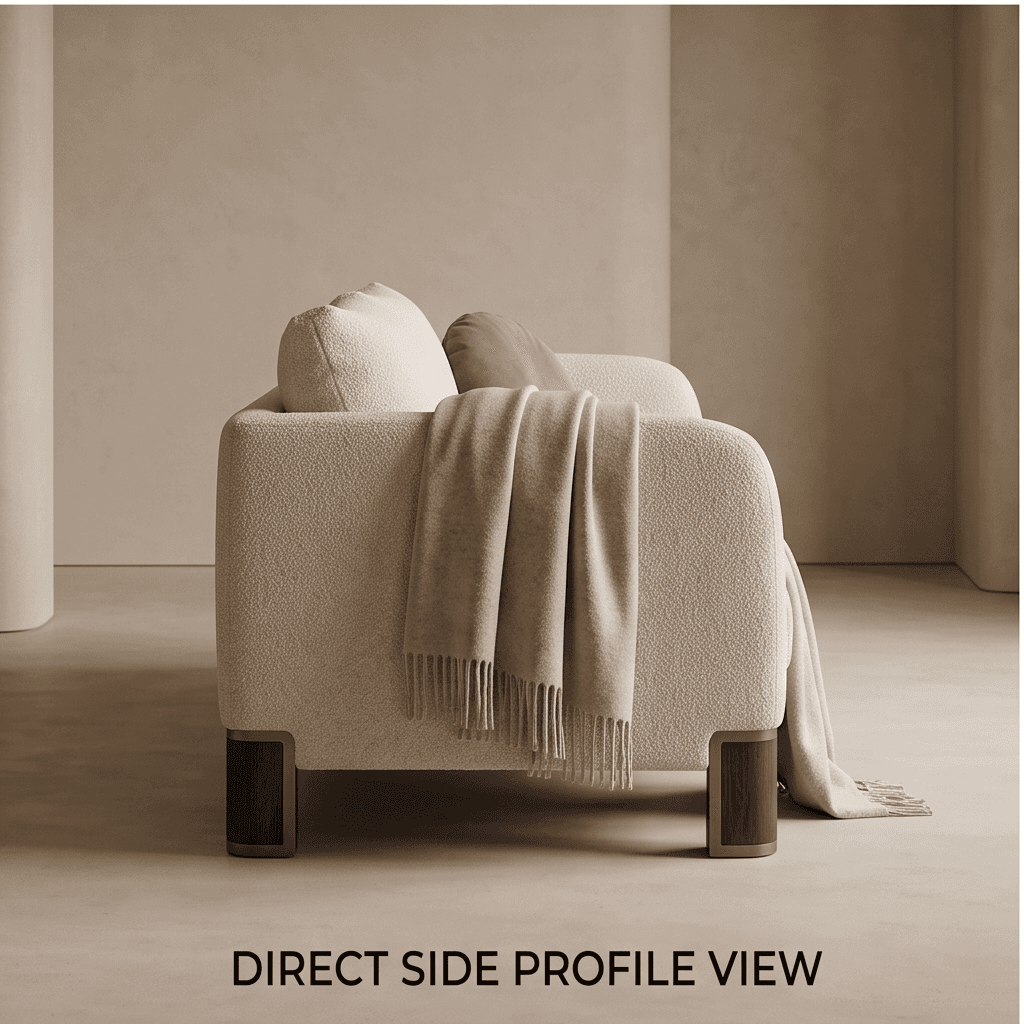 Fabric Upholstered Three Seater Sofa Angle 3