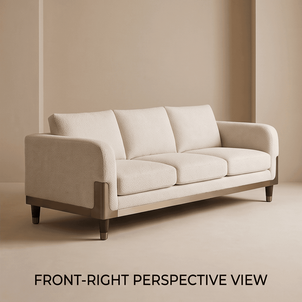 Fabric Upholstered Three Seater Sofa 2