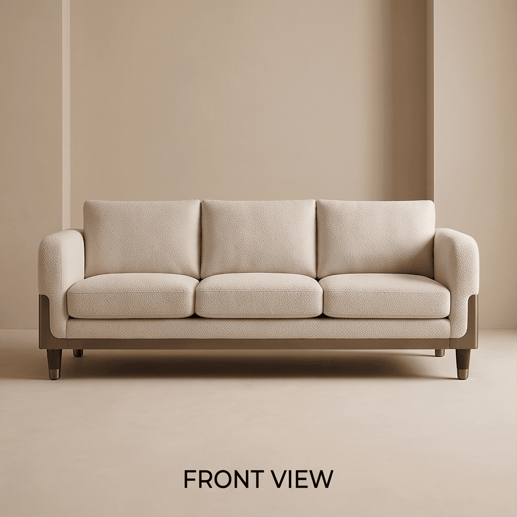Fabric Upholstered Three Seater Sofa 2 angle 2