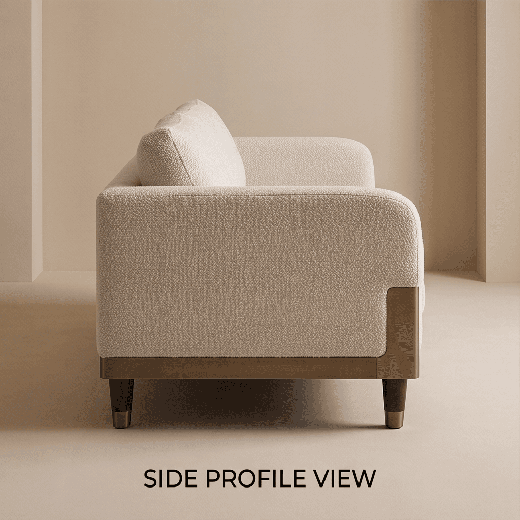 Fabric Upholstered Three Seater Sofa 2 Angle 3