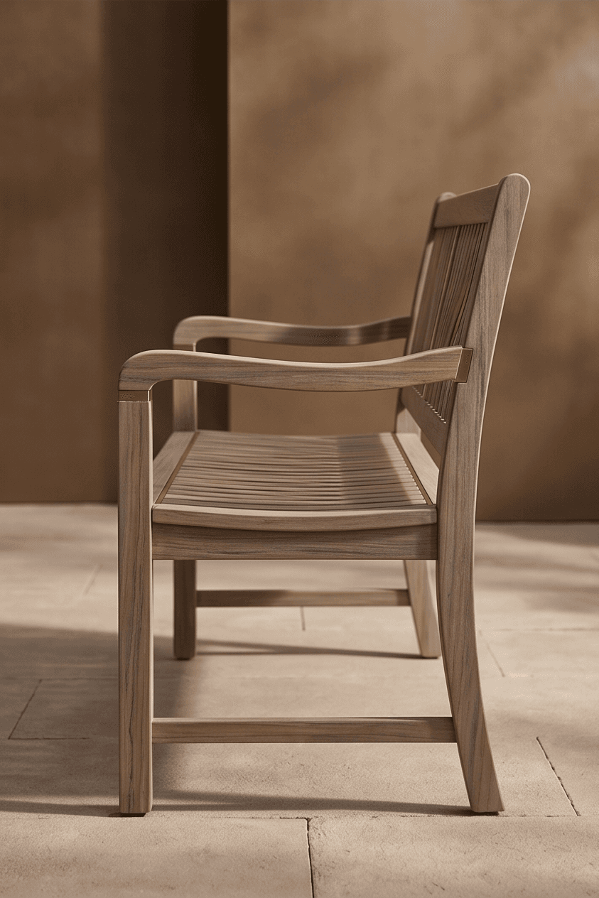 Teak Wood Outdoor Bench Angle 3